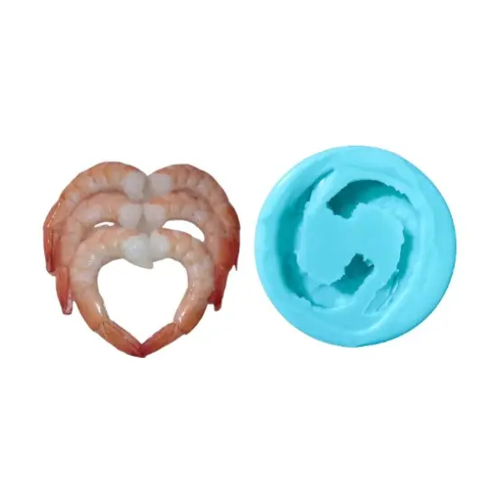 2pc Shrimp Silicone Mold. No Head with Tail On |For Candle| Soap Embeds Mold. Mold for Wax, & Resin {1}