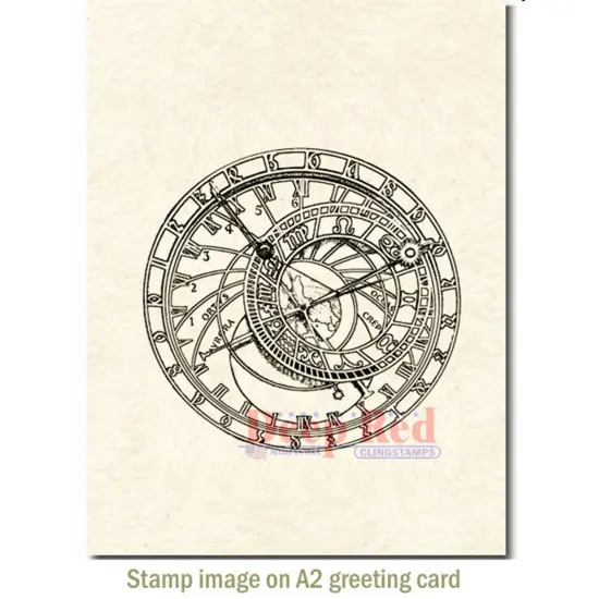 Deep Red Stamps Astronomical Clock Rubber Cling Stamp 3.1 x 3 inches {3}