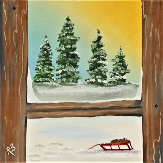 Christmas Paint Kit - Winter Fun Acrylic Painting Kit & Video Lesson, Art Gift Set, DIY Christmas Craft, Beginner Painting, Paint At Home, Paint Party {1}