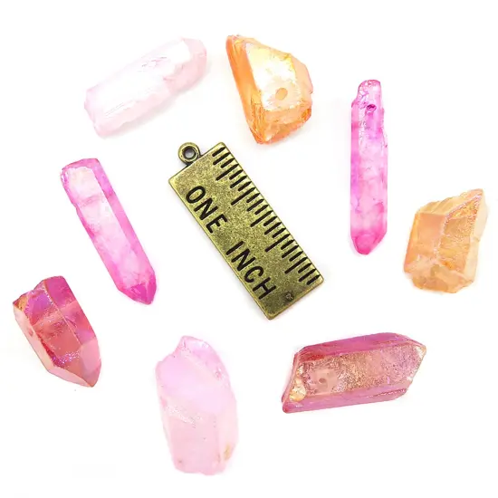 Pretty in Pink ~ Mix of Electroplated Quartz Beads (NS640) (8x) {4}