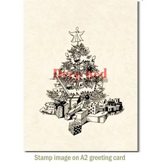 Deep Red Stamps Christmas Tree Rubber Cling Stamp 3.25 x 4.25 inches {3}