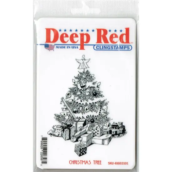 Deep Red Stamps Christmas Tree Rubber Cling Stamp 3.25 x 4.25 inches {2}