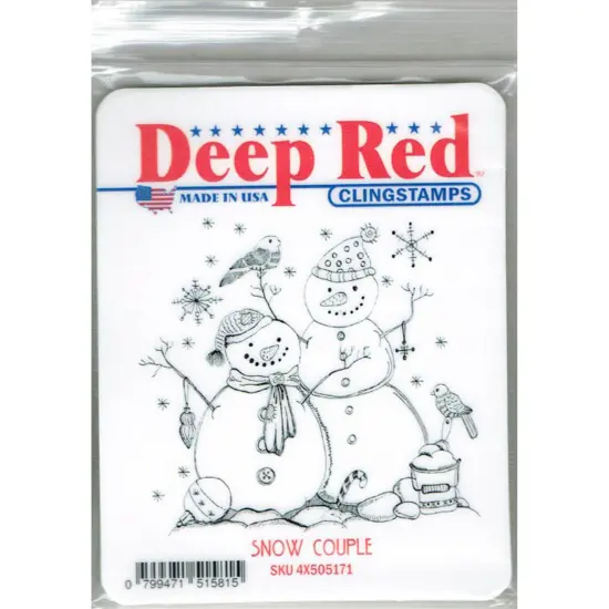 Deep Red Stamps Snow Couple Rubber Cling Stamp 3.1 x 2.9 inches {2}