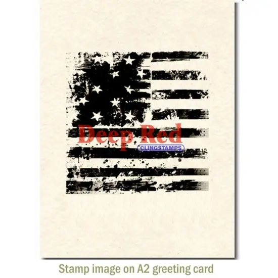 Deep Red Stamps Grunge Stars and Stripes Rubber Cling Stamp 3.1 x 3.1 inches {3}