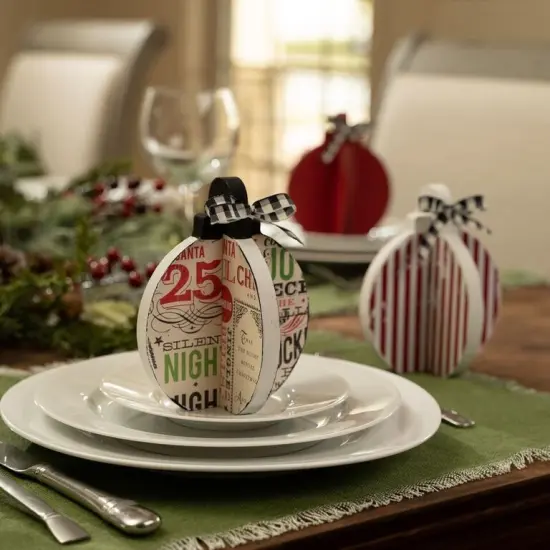 6 in. Unfinished Wooden Slotted Ornaments 3pc {3}