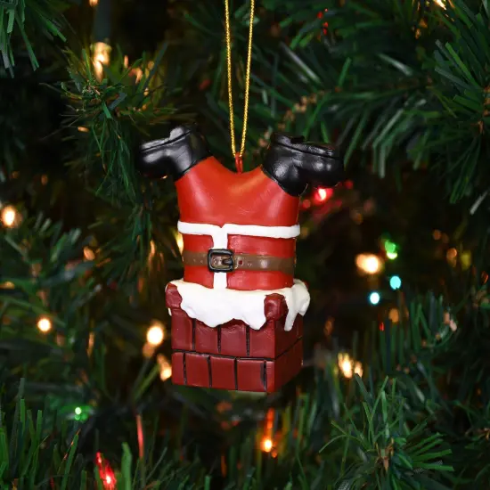 Santa Stuck in The Chimney Christmas Ornament {4}