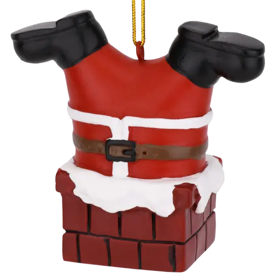 Santa Stuck in The Chimney Christmas Ornament {1}