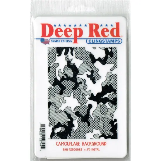 Deep Red Stamps Camouflage Background Rubber Cling Stamp 3 x 4 inches {2}