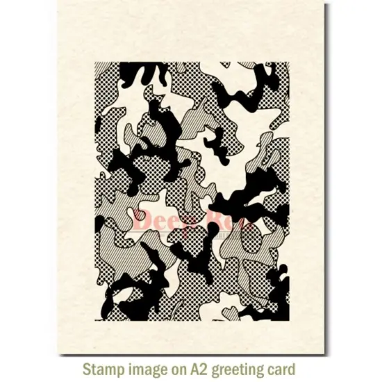 Deep Red Stamps Camouflage Background Rubber Cling Stamp 3 x 4 inches {3}