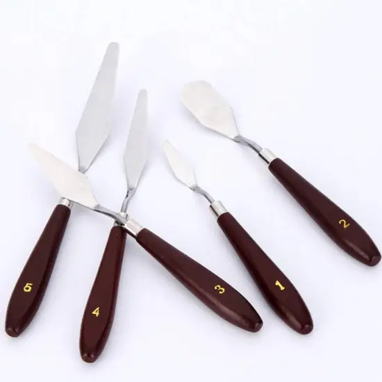 5Pcs Stainless Palette Knife Oil Painting Steel Spatula Mixing Scraper Set 3D Print Removal Tool Artist Knives {3}