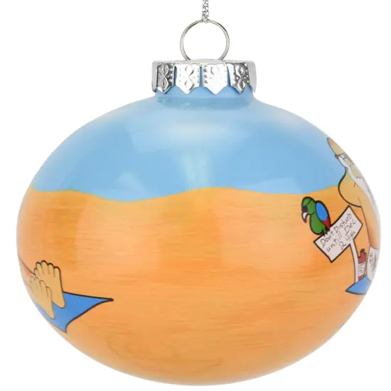 Santa on Vacation at The Beach Christmas Ornament {3}