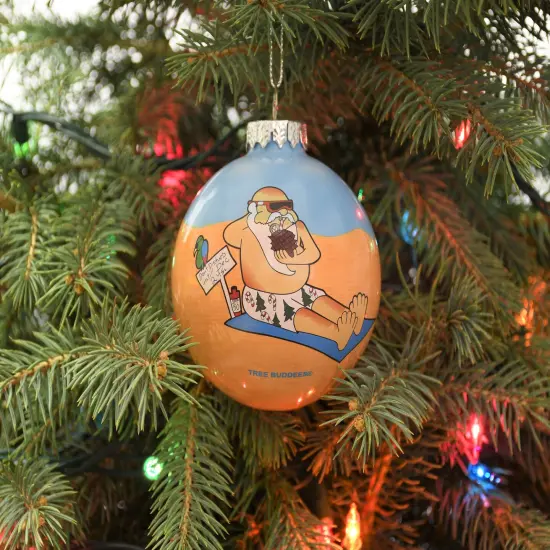 Santa on Vacation at The Beach Christmas Ornament {4}