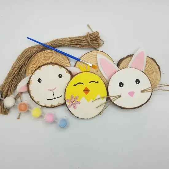 Ink and Trinket Kids Easter Craft for Kids, Natural Wood Painting Kit {3}