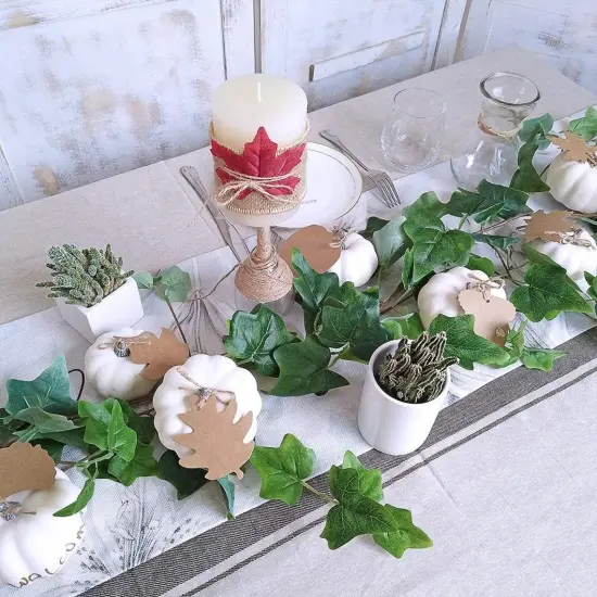 12pcs White Pumpkin D&eacute;cor Farmhouse Small Pumpkins {4}