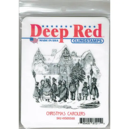 Deep Red Stamps Christmas Carolers Rubber Cling Stamp 3.1 x 3.1 inches {2}