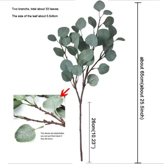 3pcs Eucalyptus Leaves Stems Artificial Greenery Faux Eucalyptus Plant {2}