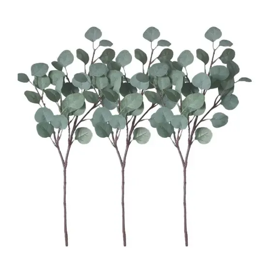 3pcs Eucalyptus Leaves Stems Artificial Greenery Faux Eucalyptus Plant {1}