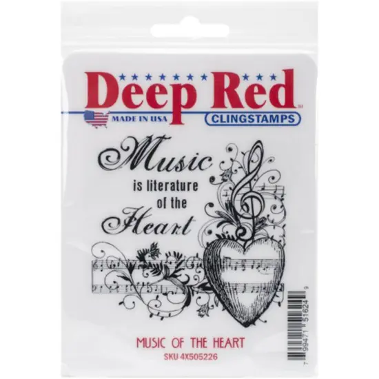 Deep Red Stamps Music of the Heart Rubber Cling Stamp 3.1 x 3.1 inches {2}