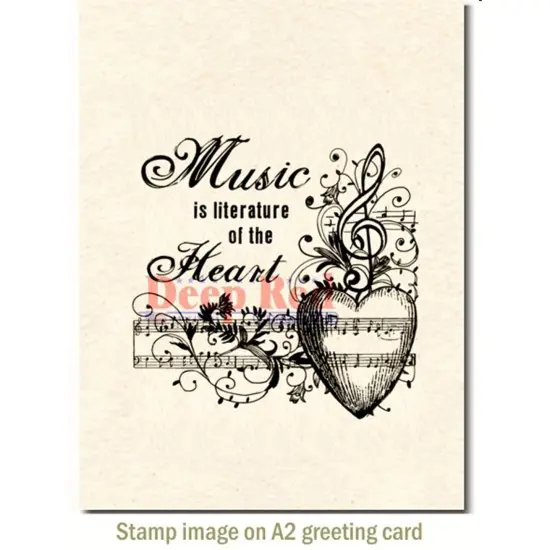 Deep Red Stamps Music of the Heart Rubber Cling Stamp 3.1 x 3.1 inches {3}