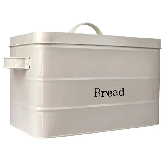 Home Basics Tin Bread Box Ivory {3}