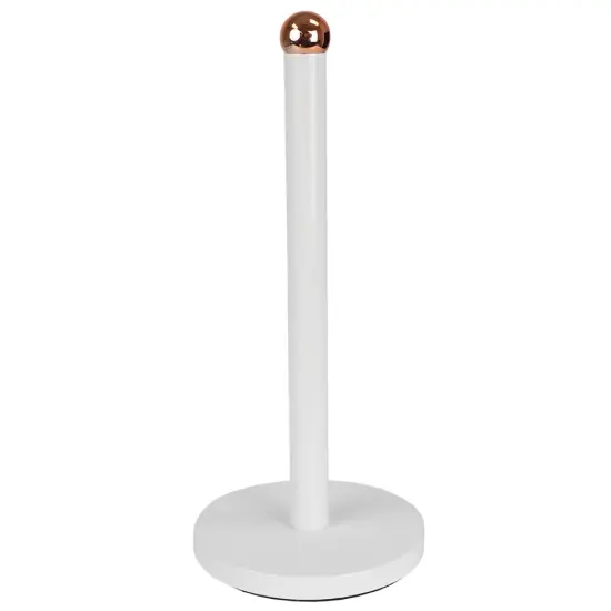 Home Basics Grove Free Standing Paper Towel Holder with Weighted Base and Padded Base, White {2}