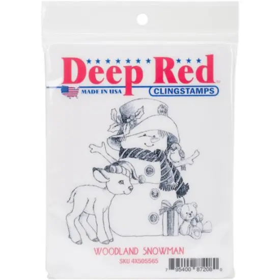 Deep Red Stamps Woodland Snowman Rubber Cling Stamp 3 x 3.2 inches {2}