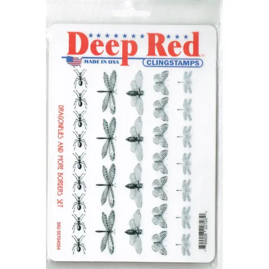 Deep Red Stamps Dragonflies and More Rubber Cling Stamp Set 4.25 x 5.5 inches {2}