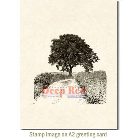 Deep Red Stamps Country Road Rubber Cling Stamp 3 x 3.1 inches {3}