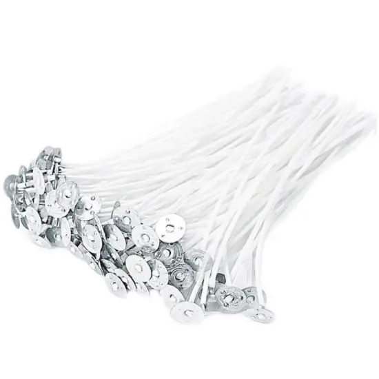 100pcs 6-Inch Natural Cotton Candle Wicks – Pre-Waxed, Lead-Free with Tabs for Soy Wax & DIY Candle Making {1}