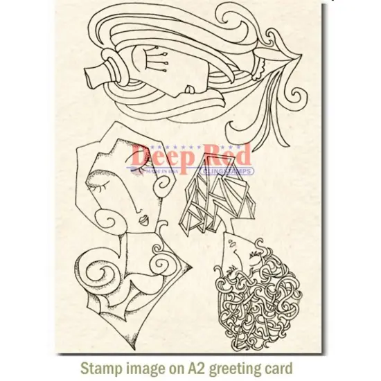 Deep Red Stamps Journaling Sketches 1 Rubber Cling Stamps 4 x 6 inches {4}
