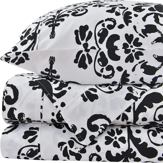 American Home Collection Damask Bedding Sheets & Pillowcases Set Brushed Microfiber Wrinkle Free Sheet Set {1}