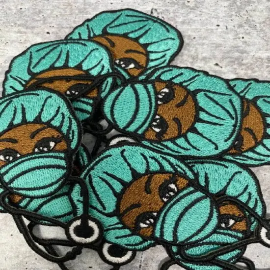 "Surgical Queen" w/ Stethoscope, Embroidery, Iron-on Exclusive Applique, Small Patch, Size 3" inches {3}