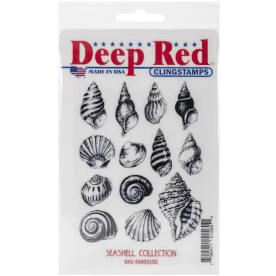 Deep Red Stamps Seashell Collection Rubber Cling Stamp 3.2 x 4.1 inches {2}
