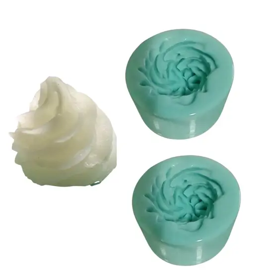 2pc Realistic Whipped Cream Dollop Silicone Mold| Food Shape Soap Mold | Whip Cream Dollop Shape Wax Candle Mold {1}