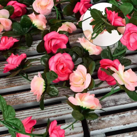 4pack Artificial Rose Rattan Garland Fake Rose Vine Flowers Hanging Rose Ivy {4}