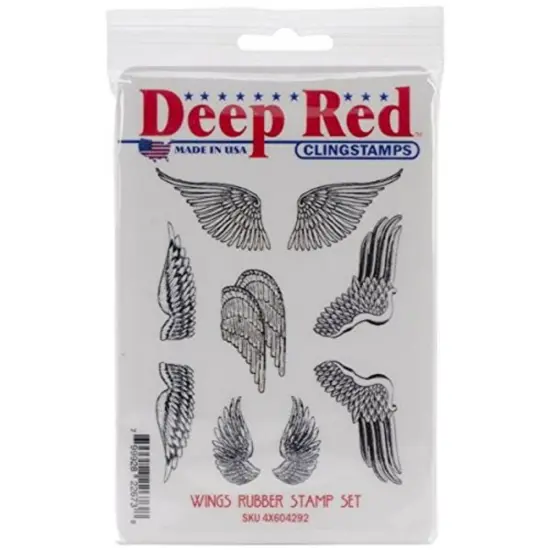 Deep Red Stamps Wings Rubber Cling Stamp Set 3 x 4 inches {2}