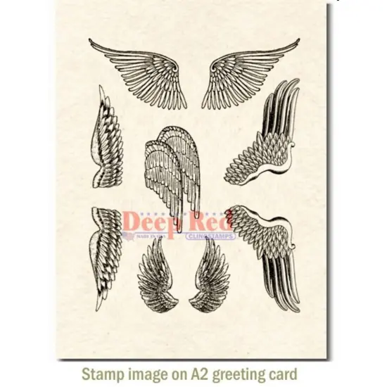 Deep Red Stamps Wings Rubber Cling Stamp Set 3 x 4 inches {3}