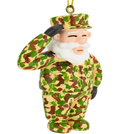 Tree Buddees Saluting Santa Military Christmas Ornaments {2}