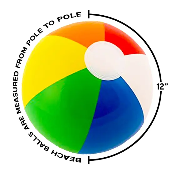 12" Rainbow Colored Party Pack Inflatable Beach Balls - Beach Pool Party Toys (12 Pack) {4}