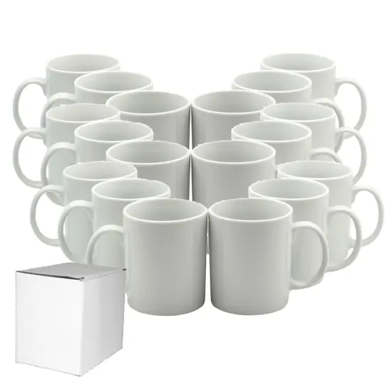 11 oz White Ceramic Sublimation Ceramic Coffee Mugs Case of 36 {2}