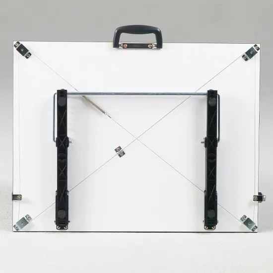 Pro-Draft Deluxe Adjustable Parallel Straightedge Board w/Adjustable Stand, White, 20" x 26" {2}