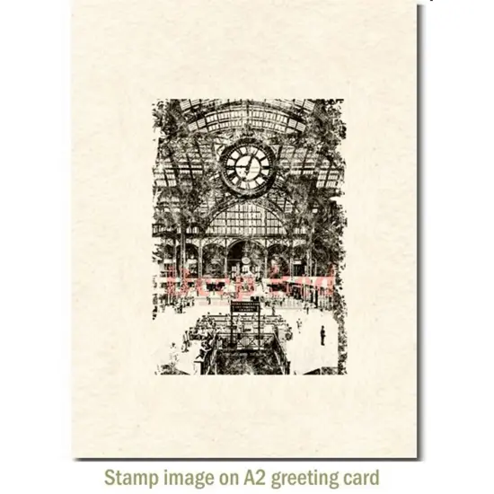 Deep Red Stamps Train Station Rubber Cling Stamp 2.4 x 3.5 inches {3}