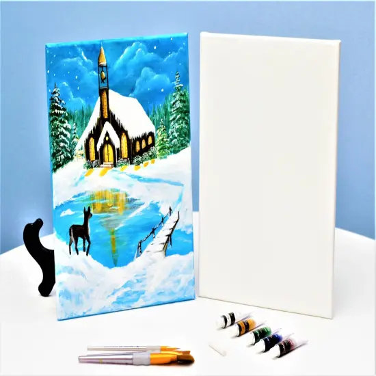 Christmas Paint Kit - Reflections Acrylic Painting Kit & Video Lesson, Art Gift Set, DIY Christmas Craft, Paint and Sip At Home, Beginner Painting, Paint Party {2}