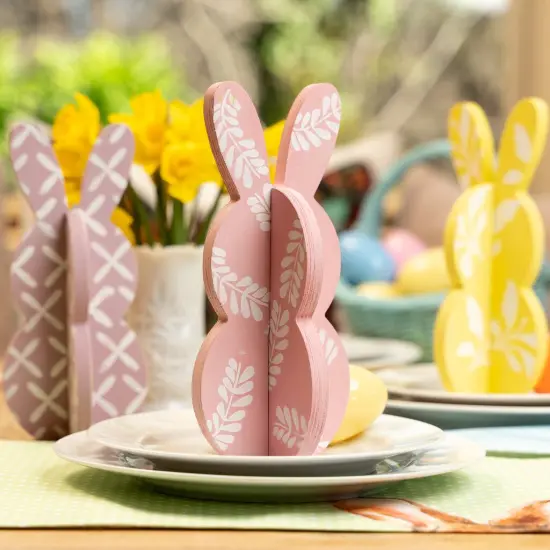 Unfinished Wooden Slotted Standing Bunny Set of 3 {3}