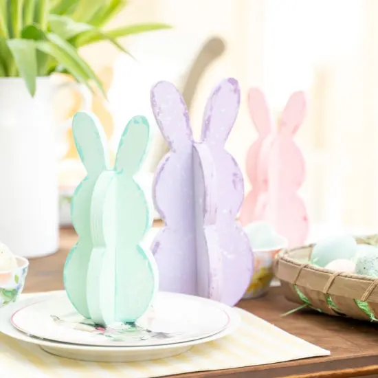 Unfinished Wooden Slotted Standing Bunny Set of 3 {2}