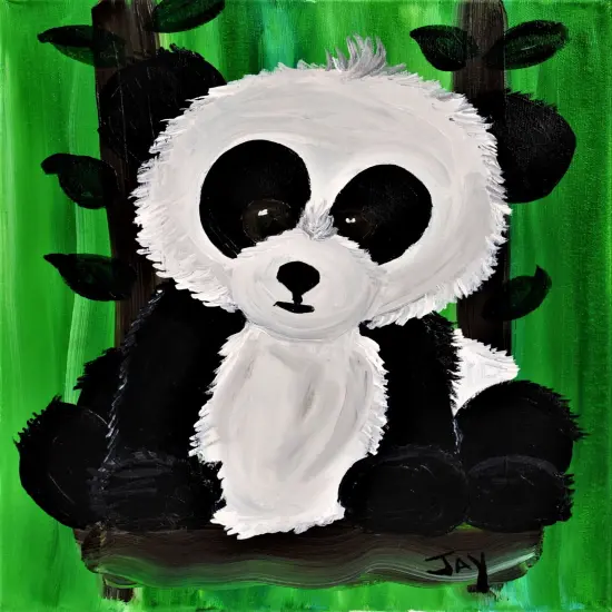 Paint Kit - PJ Panda Acrylic Painting Kit & Video Lesson, Art Gift Set, DIY Craft, Paint At Home, Beginner Painting, Paint Party {1}