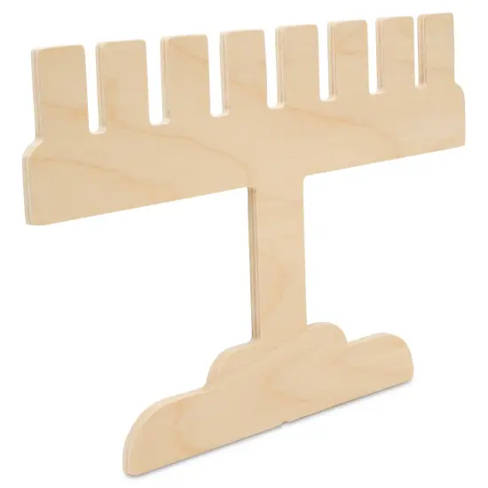 Wooden Menorah Cutout, Modern Shape, for Hanukkah Decor | Woodpeckers {2}