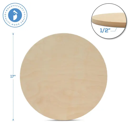 Wood Circles 17 inch, 3 Thicknesses, Unfinished Birch Sign Plaques | Woodpeckers {2}