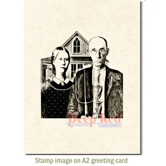 Deep Red Stamps American Gothic Rubber Cling Stamp 3 x 3.1 inches {3}