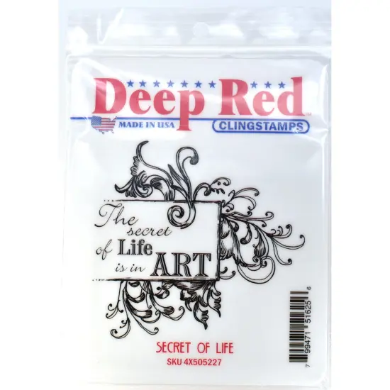 Deep Red Stamps Secret of Life Rubber Cling Stamp 3.1 x 3 inches {2}